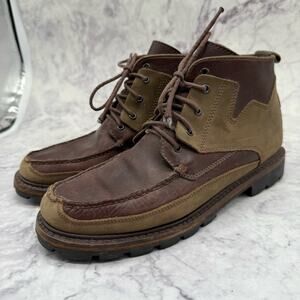 Cole Haan, Brown Leather Chukka Boots with Rugged Sole. Size 9Narrow.